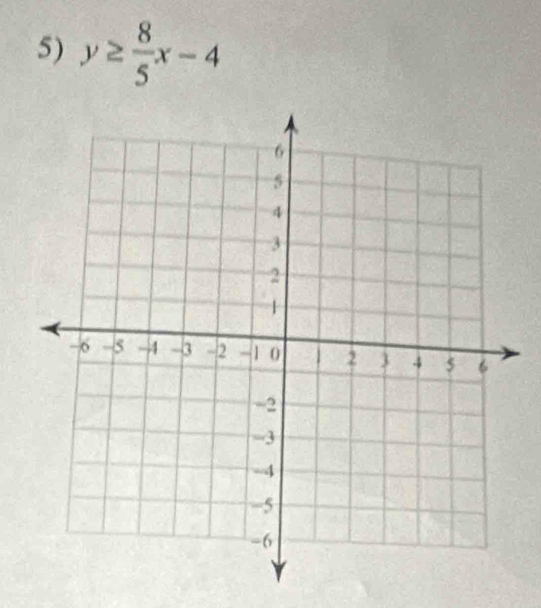 y≥  8/5 x-4