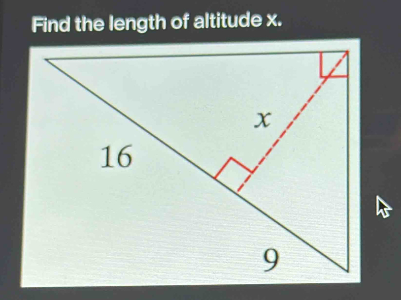 Find the length of altitude x.