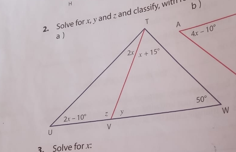 Solve for x: