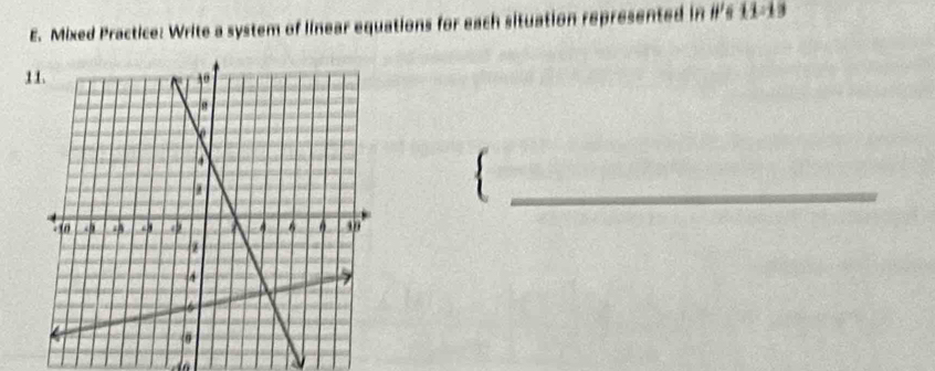 Mixed Practice: Write a system of linear equations for each situation represented in I's 11-13 
1 
_