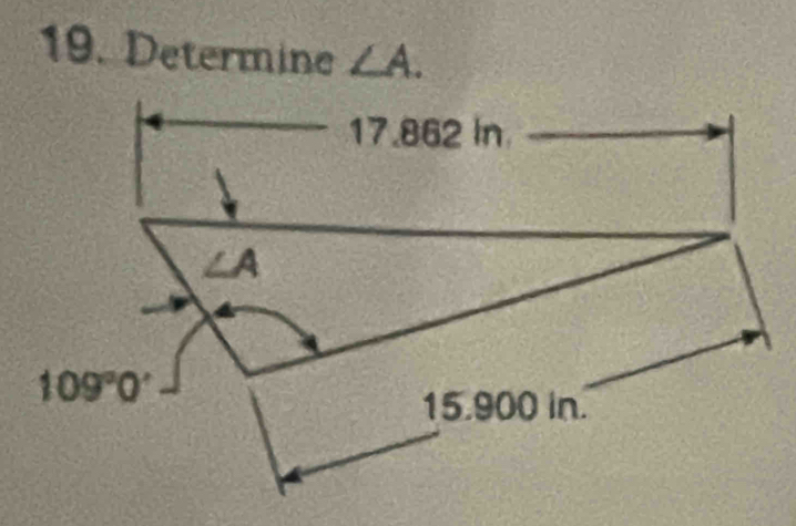 Determine ∠ A.