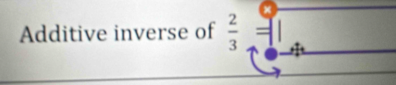 Additive inverse of  2/3 =1