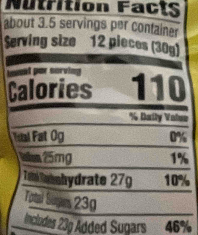 Nutrition Facts 
a 
S 
C 
s 23g Added Sugars 46%