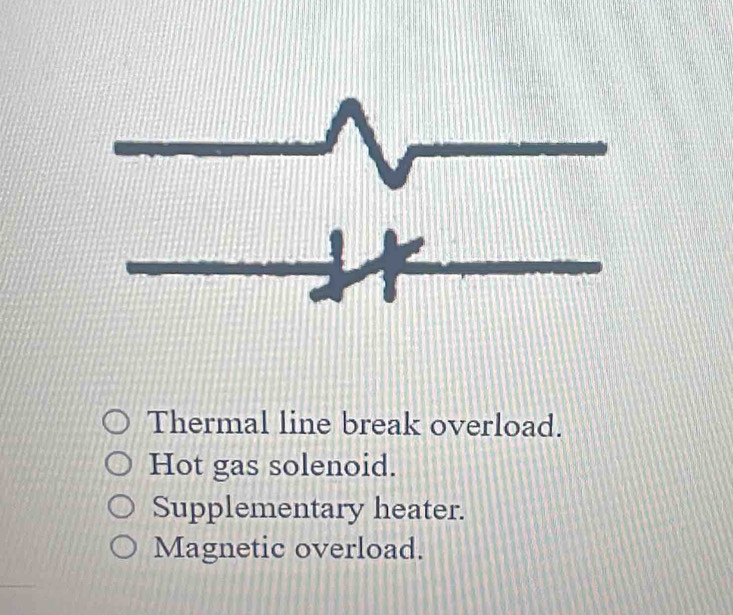 Thermal line break overload.
Hot gas solenoid.
Supplementary heater.
Magnetic overload.