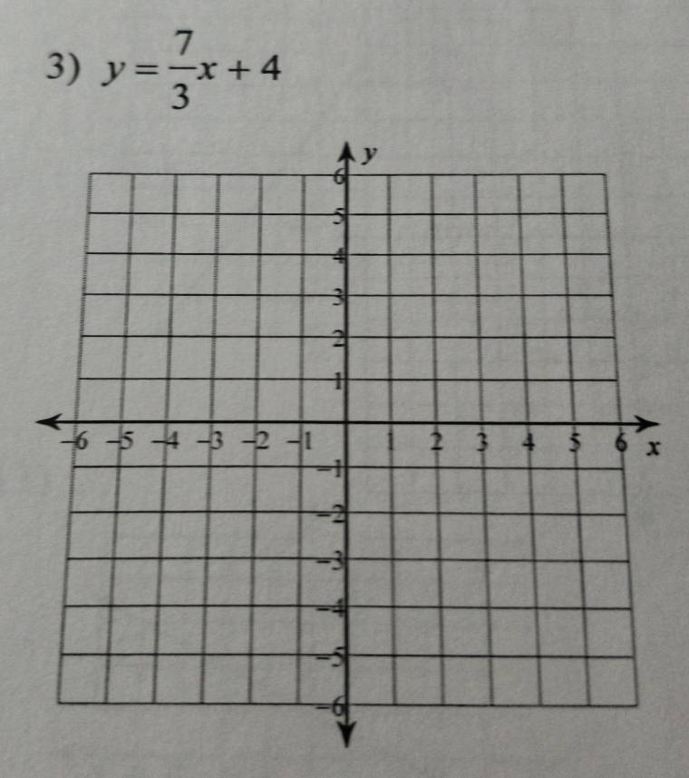 y= 7/3 x+4
x