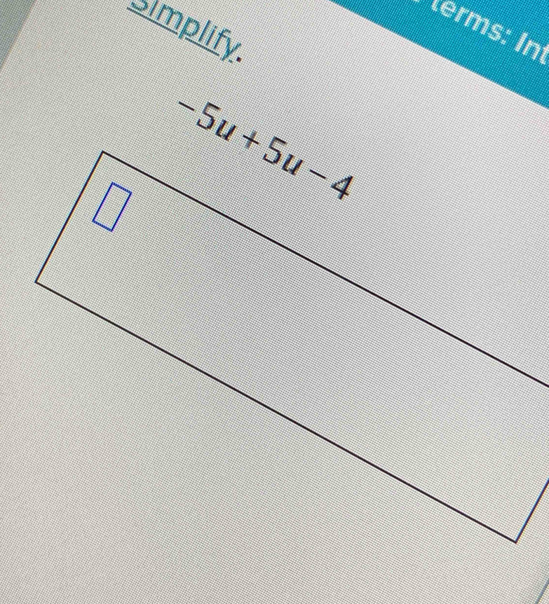 terms: In
Simplify.