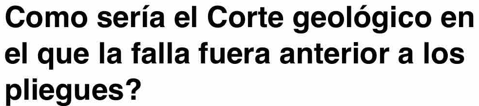 Como sería el Corte geológico en 
el que la falla fuera anterior a los 
pliegues?