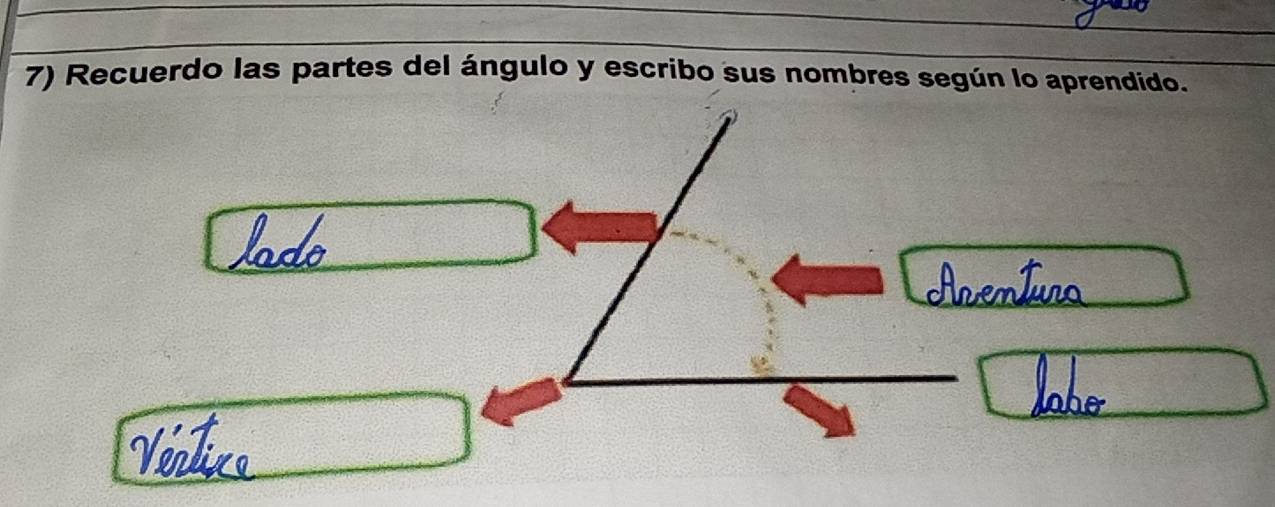 Resuelto:Recuerdo las partes del ángulo y escribo sus nombres según lo ...