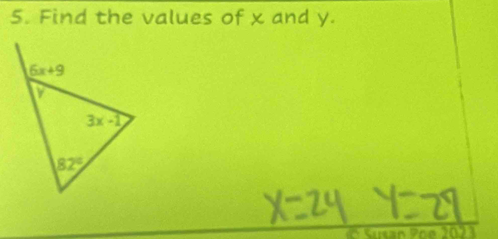 Find the values of x and y.
d Suan Pre 207