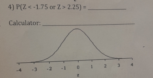 P(Z or Z>2.25)= _ 
Calculator:_
z