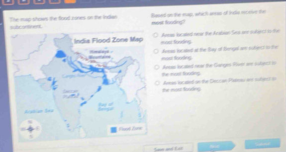 Solved: The map shows the food zones on the Indian Based on the map ...
