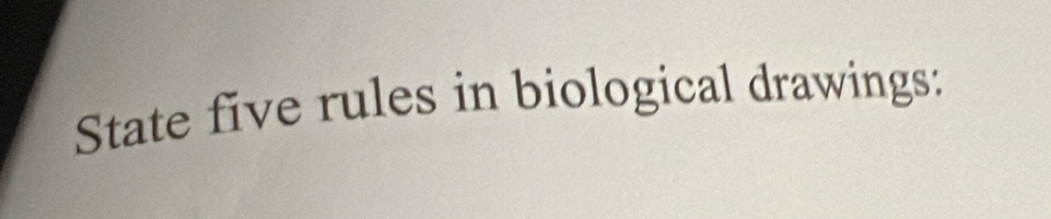 State five rules in biological drawings: