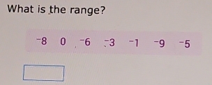 What is the range?
-8 0 -6 -3 -1 -9 -5