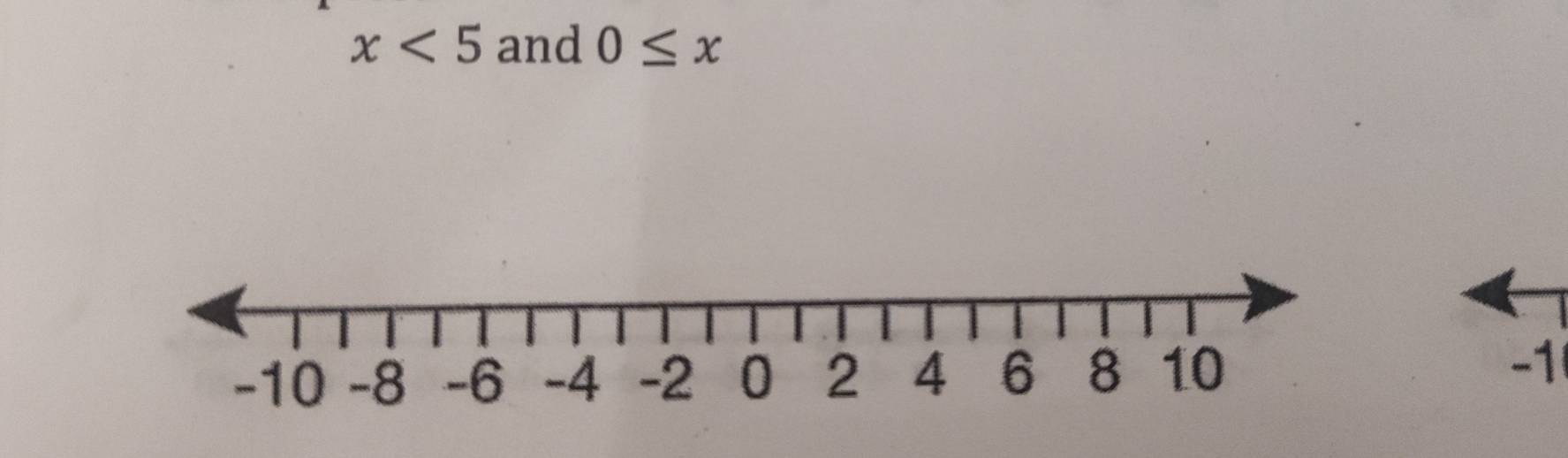 x<5</tex> and 0≤ x
-1