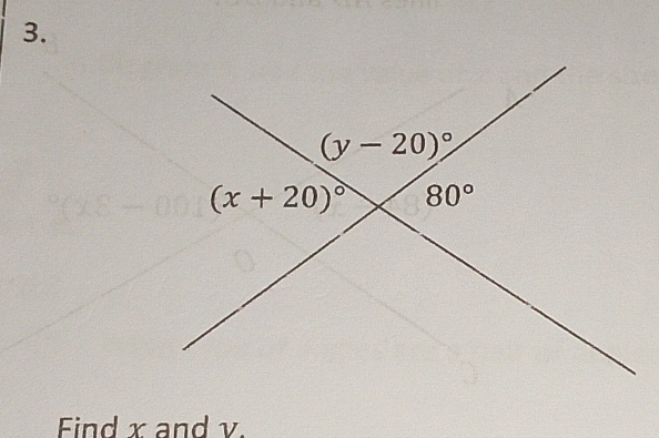 Find x and v.