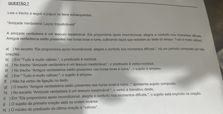 Resolvido:Leia o trecho a seguir e julgue os itens subsequentes ...