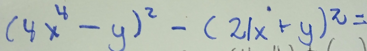 (4x^4-y)^2-(21x+y)^2=