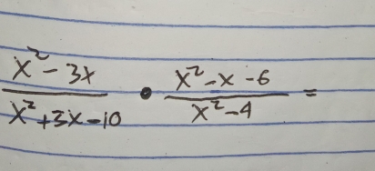  (x^2-3x)/x^2+3x-10 ·  (x^2-x-6)/x^2-4 =