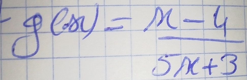 g(x)= (x-4)/5x+3 