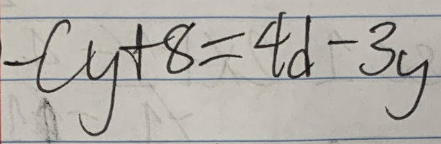 -cy+8=4d-3y