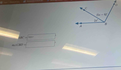 ABC=7897 □°
m∠ CBD=□°