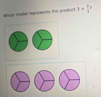 Which model represents the product 3*  2/3  2