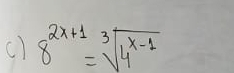 8^(2x+1)=sqrt[3](4^(x-1))