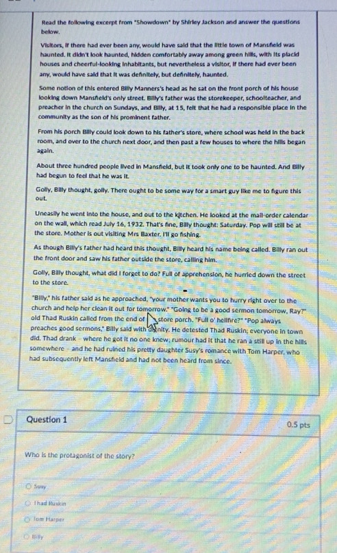 Solved: Read the following excerpt from 