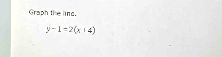 Graph the line.
y-1=2(x+4)