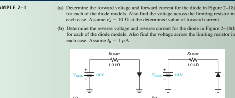 Solved: mple 2−1 (a) Determine the forward voltage and forward current ...