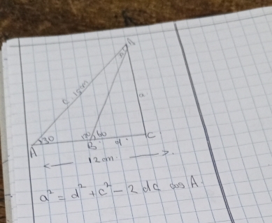 a^2=d^2+c^2-2dc cos A