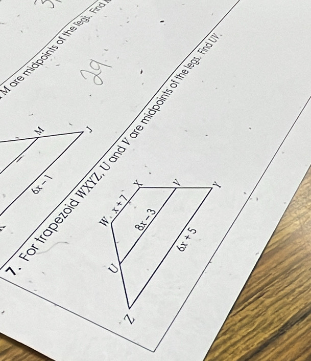 6x-1
V
x+7
A
a dx=3
 y+5
F
U