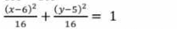 frac (x-6)^216+frac (y-5)^216=1