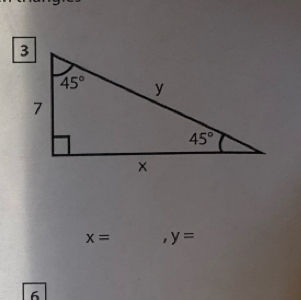 x= ,y=
6