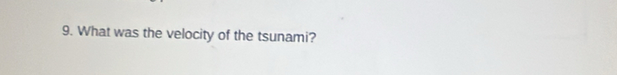 What was the velocity of the tsunami?