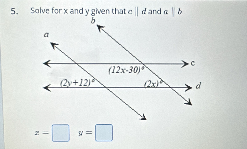 c||d and aparallel b
x=□ y=□