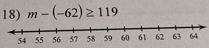 m-(-62)≥ 119
54 55 56 57 58 59 60 61 62 63 64