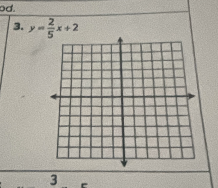 od. 
3. y= 2/5 x+2
3 e