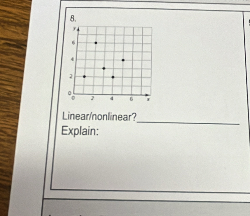 Linear/nonlinear? 
Explain: