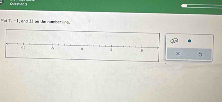 Plot 7, -1, and 11 on the number line. 
×