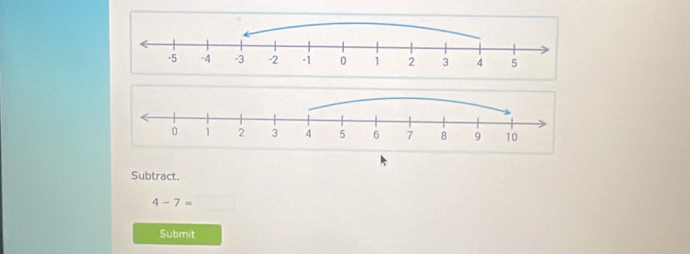 Subtract.
4-7=□
Submit