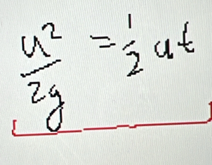  u^2/2g = 1/2 ut