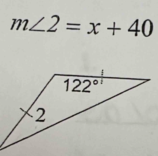 m∠ 2=x+40