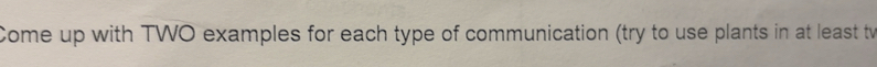 Solved: Come up with TWO examples for each type of communication (try ...