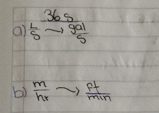  365/5 to  991/5 
b) frac mhrto  Ft/m min