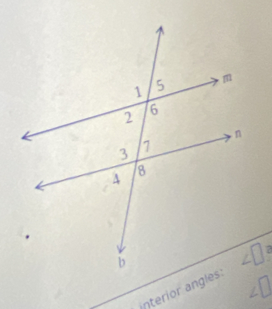 interior angles: