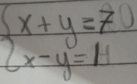 beginarrayl x+y=7 x-y=11endarray.