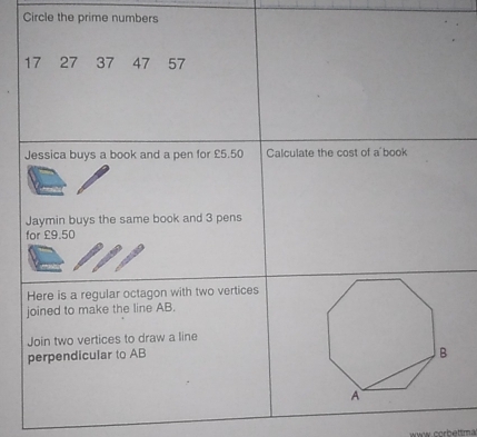 Circle the prime numbers 
ow corbettm