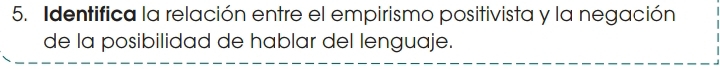 Identifica la relación entre el empirismo positivista y la negación 
de la posibilidad de hablar del lenguaje.