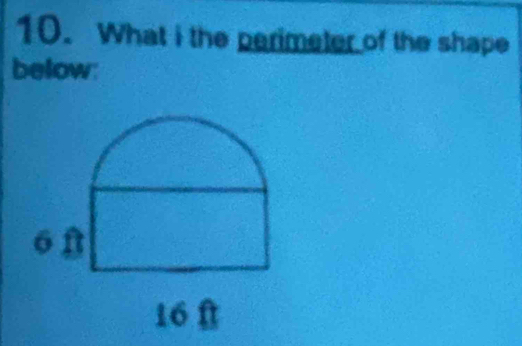 What i the perimeter of the shape 
below